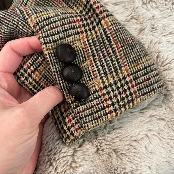 Talbots Brown Plaid Equestrian Sporting Blazer Coat - Picture 5 of 9